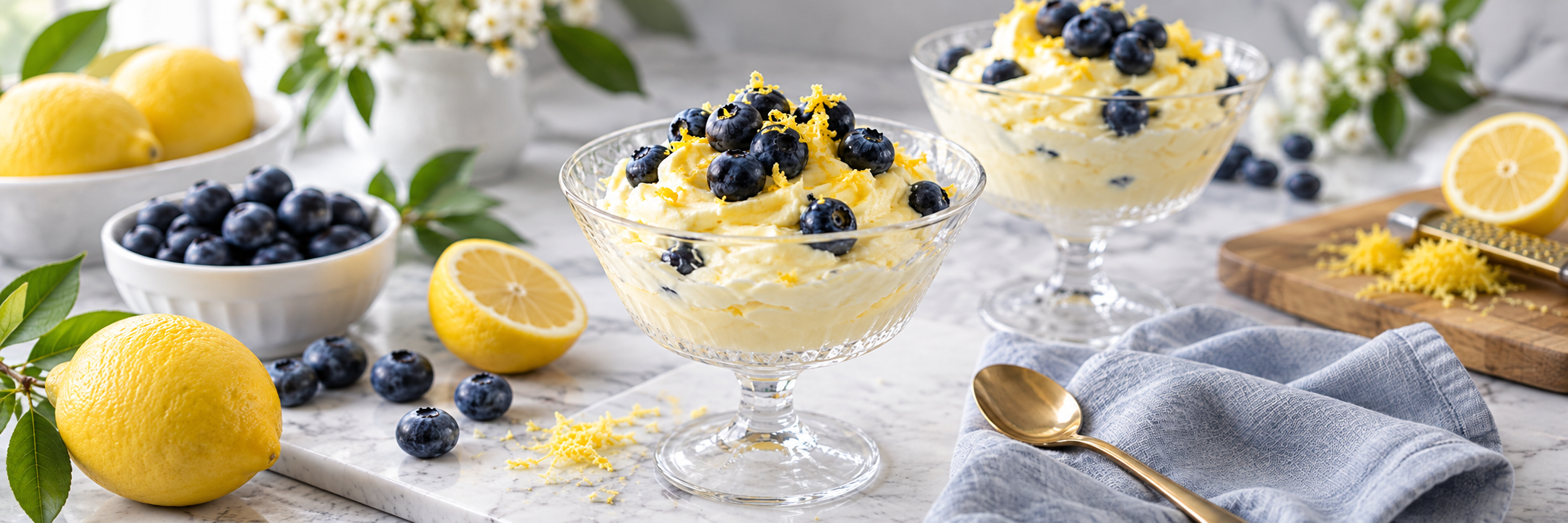 Zitronen-Mascarpone-Creme mit Heidelbeeren