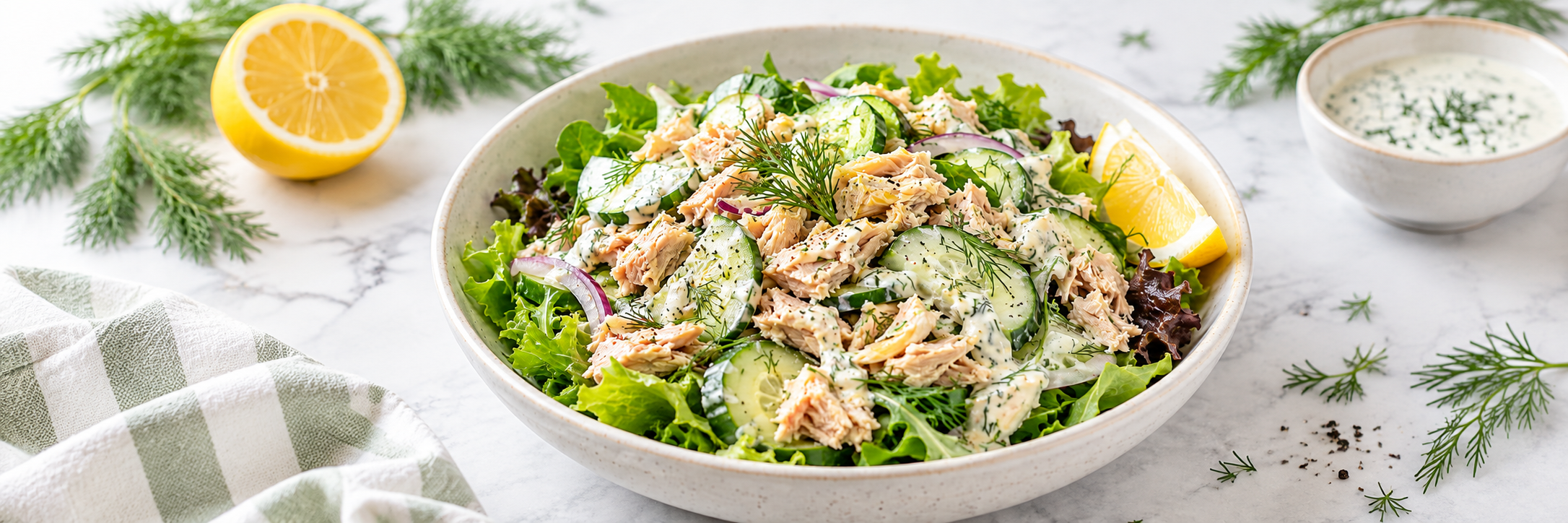 Frischer Thunfisch-Gurken-Salat