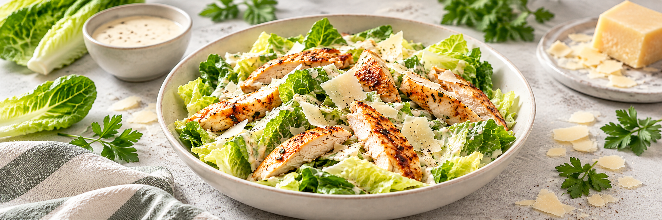 Keto-Caesar-Salat mit Hähnchen