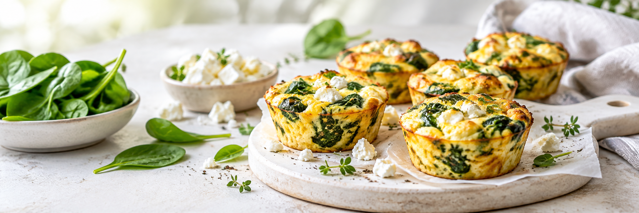 Ofen-Eiermuffins mit Spinat und Feta