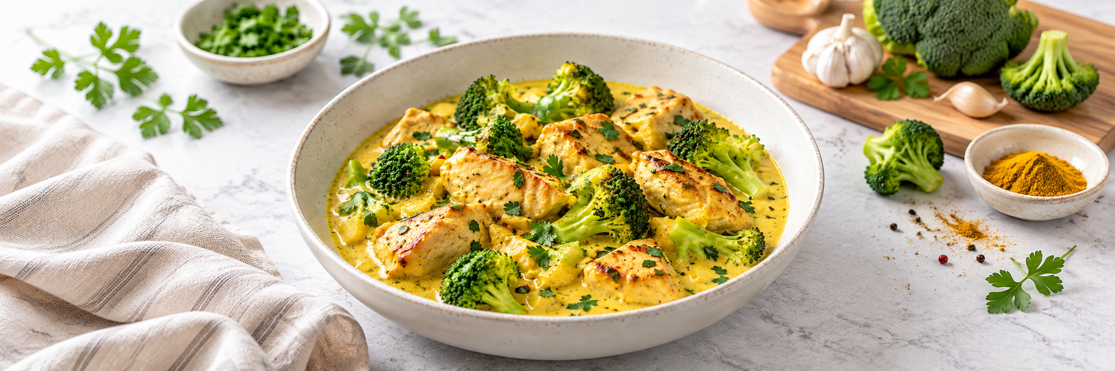Puten-Curry mit Brokkoli